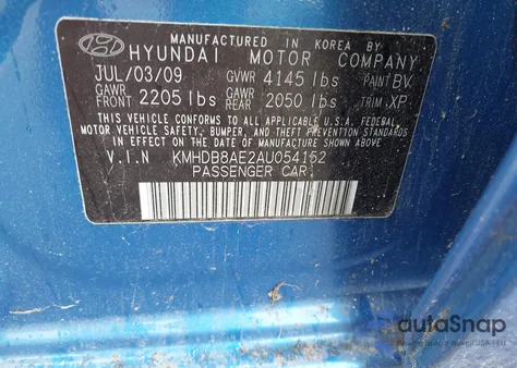 2010 Hyundai Elantra Touring Gls из США, поврежденный, VIN KMHDB8AE2AU054152